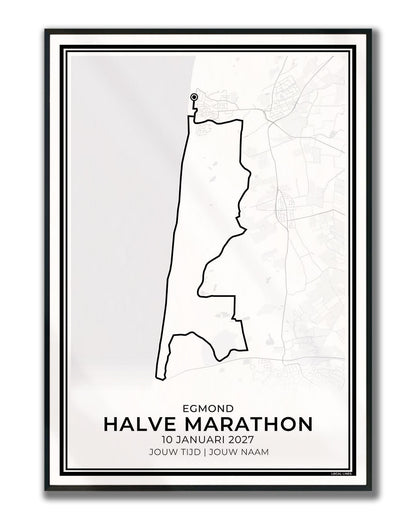 Halve marathon Egmond poster in lijst - duinloop hardloopcadeau