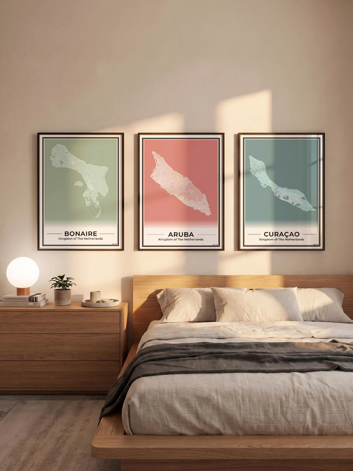 Aruba Bonaire Curacao Eilandkaart Posters in slaapkamer Algemeen