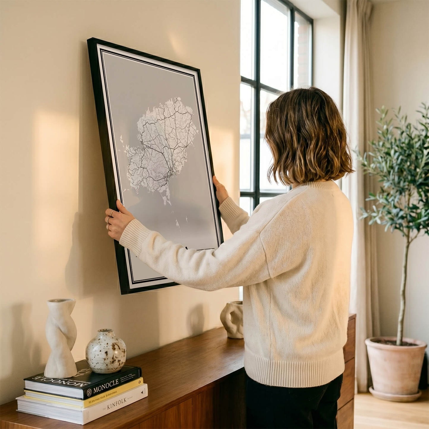 Poster Ibiza eilandkaart als wanddecoratie aan muur Algemeen