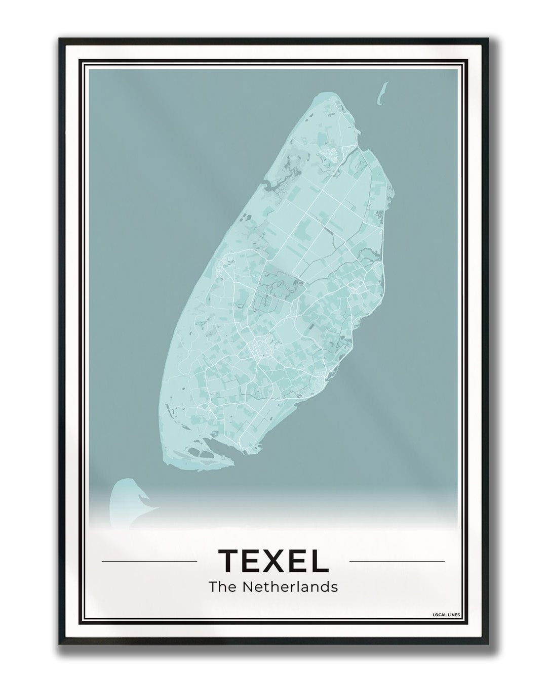 Texel Plattegrond Poster voor Woonkamer ingelijst Sky