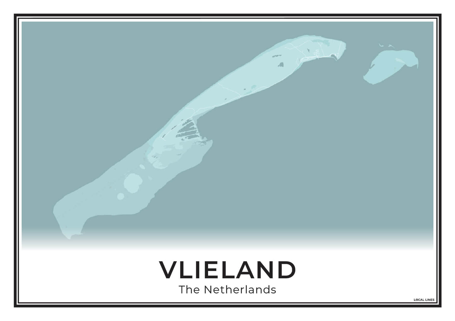 Vlieland Eilandkaart Poster voor Woonkamer Sky