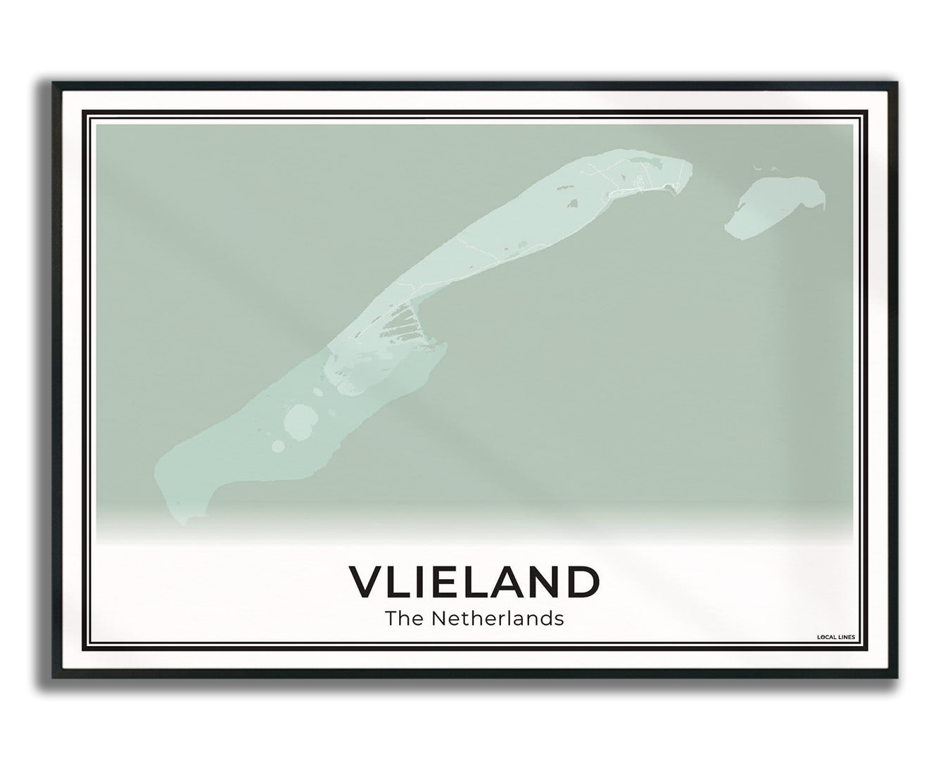 Vlieland Eilandkaart Poster voor Woonkamer Ingelijst Sage
