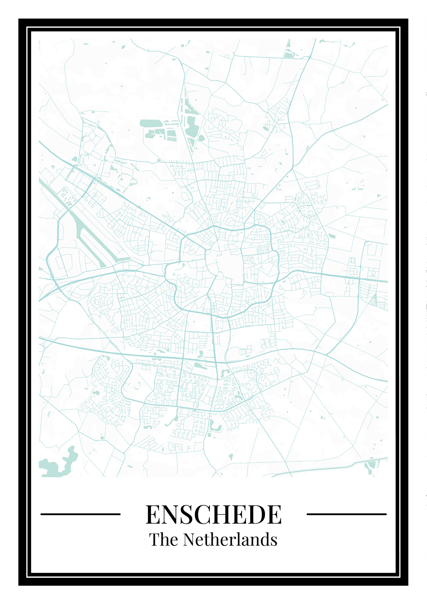 Enschede - Poster Aqua Blue