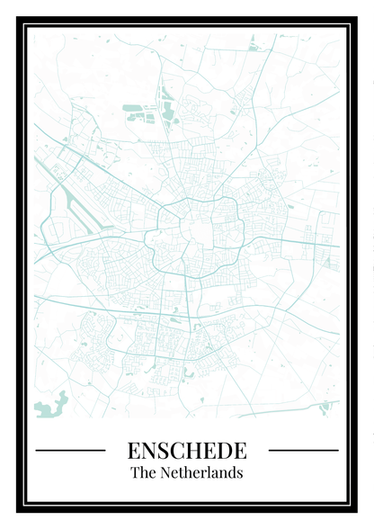 Enschede - Poster Aqua Blue