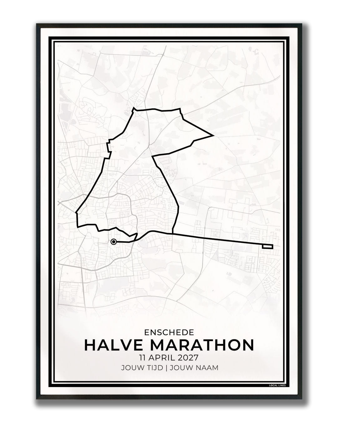 Halve marathon Enschede poster in lijst - cadeau loper