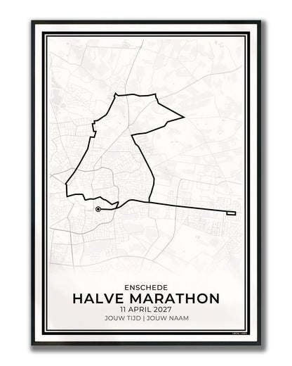 Halve marathon Enschede poster in lijst - cadeau loper