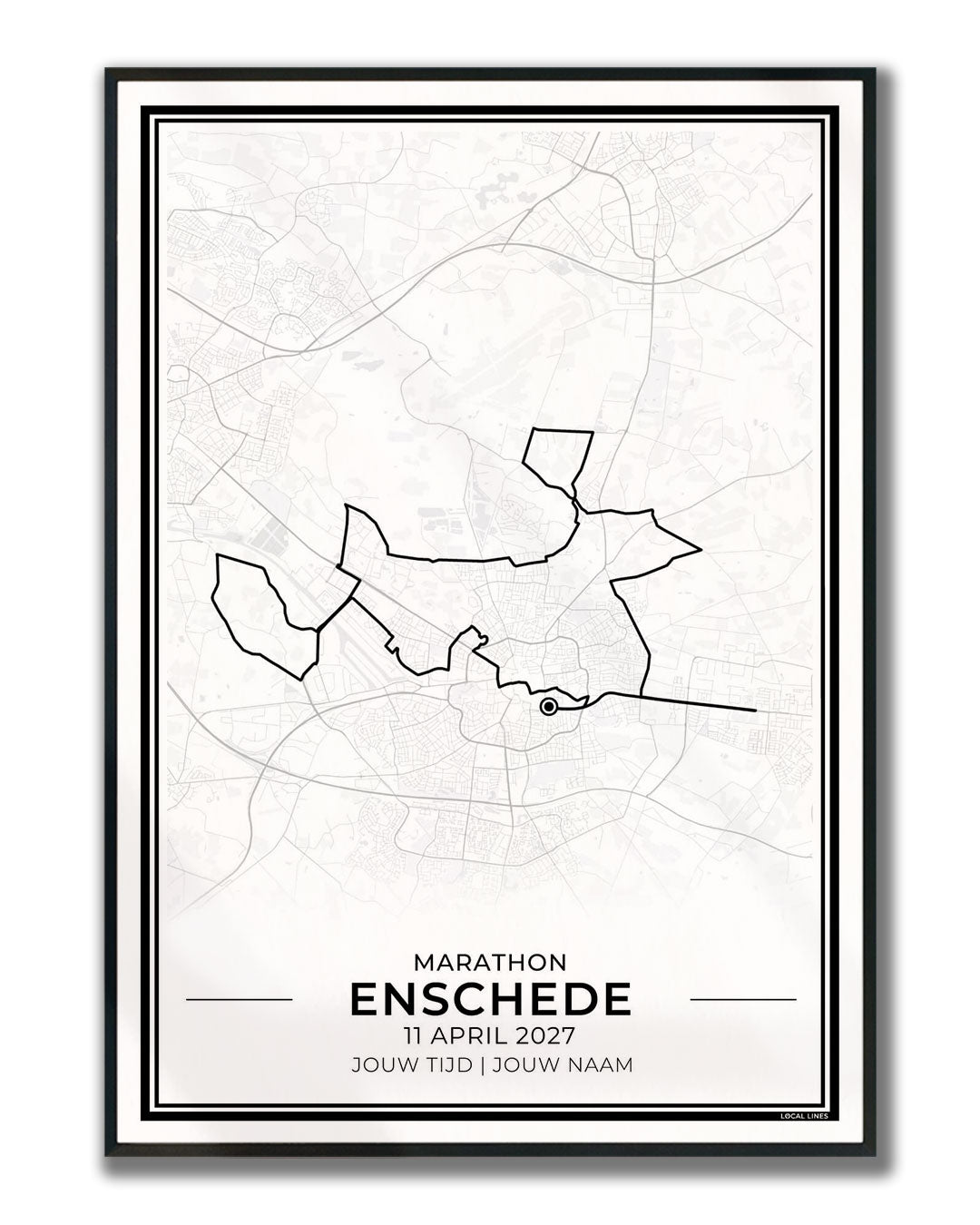 Marathon Enschede poster in lijst - hardloopcadeau