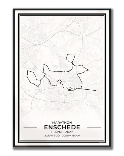 Marathon Enschede poster in lijst - hardloopcadeau