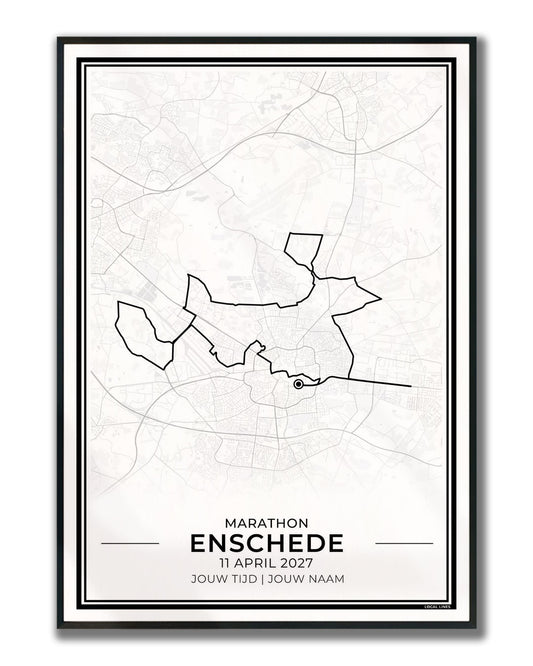 Marathon Enschede poster in lijst - hardloopcadeau