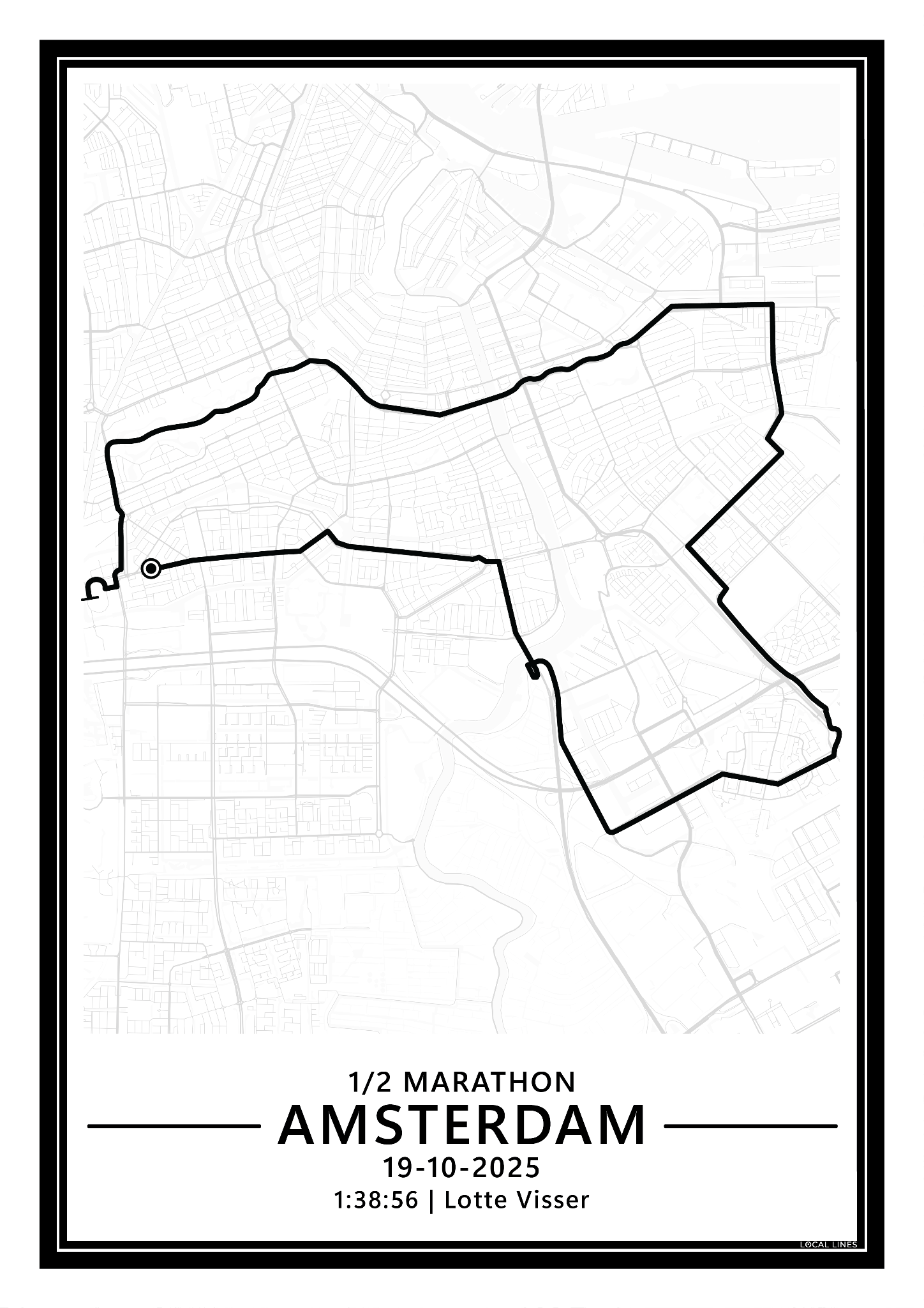 Halve marathon Amsterdam 2025 hardloopposter