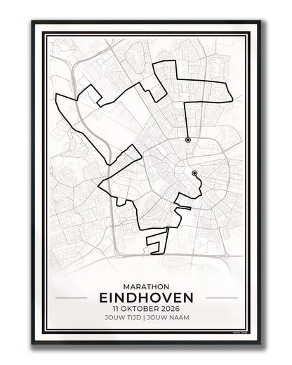 route ASML marathon Eindhoven 2026 ingelijste poster