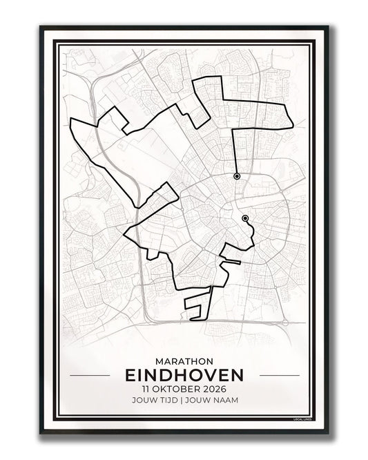 route ASML marathon Eindhoven 2026 ingelijste poster