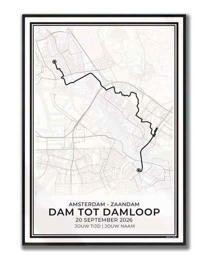 Hardloopposter route dam tot damloop 2026 ingelijst