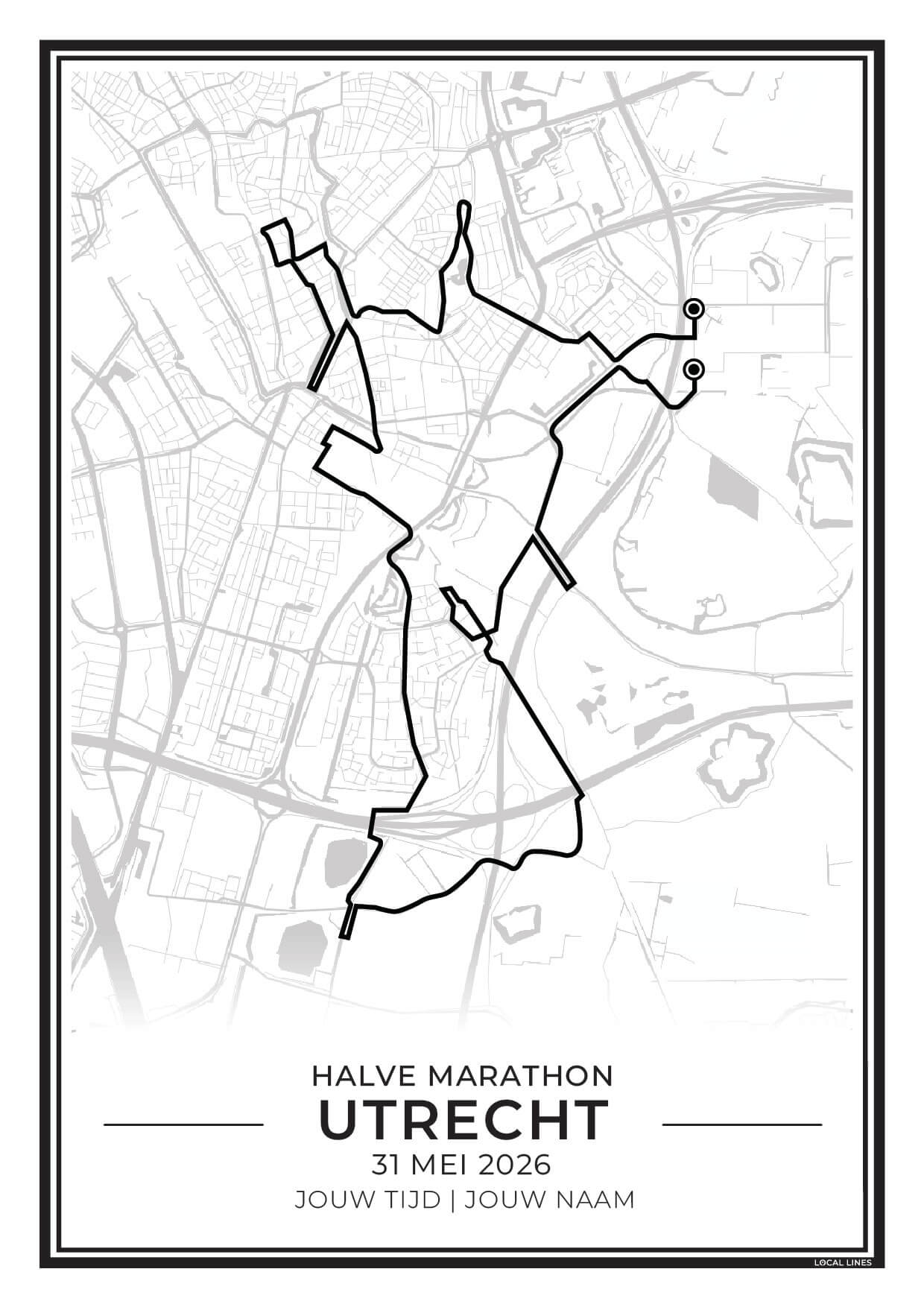 route halve marathon Utrecht 2027 hardloopposter