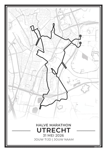 route halve marathon Utrecht 2027 hardloopposter