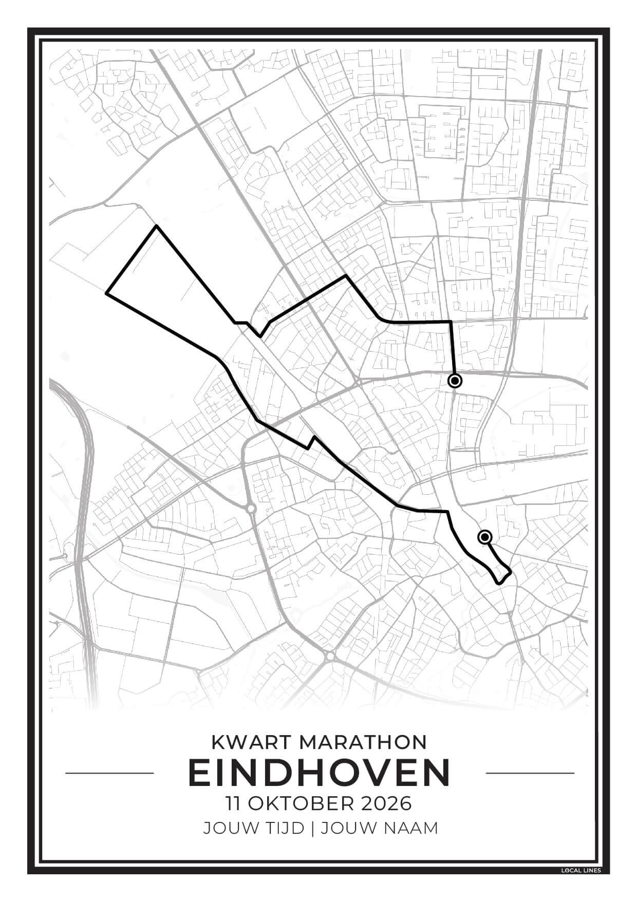 route ASML kwart marathon Eindhoven 2026 poster