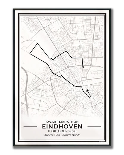 route ASML kwart marathon Eindhoven 2026 ingelijste poster
