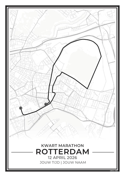 kwart marathon Rotterdam hardloopposter