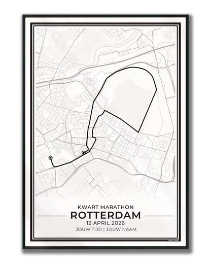 kwart marathon Rotterdam 2026 hardloopposter ingelijst