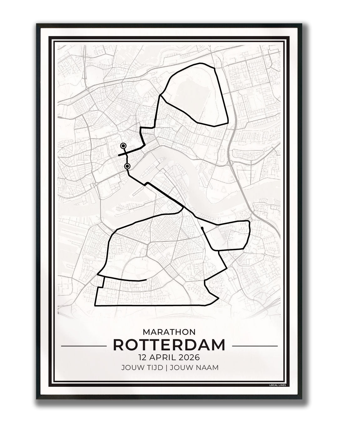 marathon Rotterdam poster 2026 ingelijst