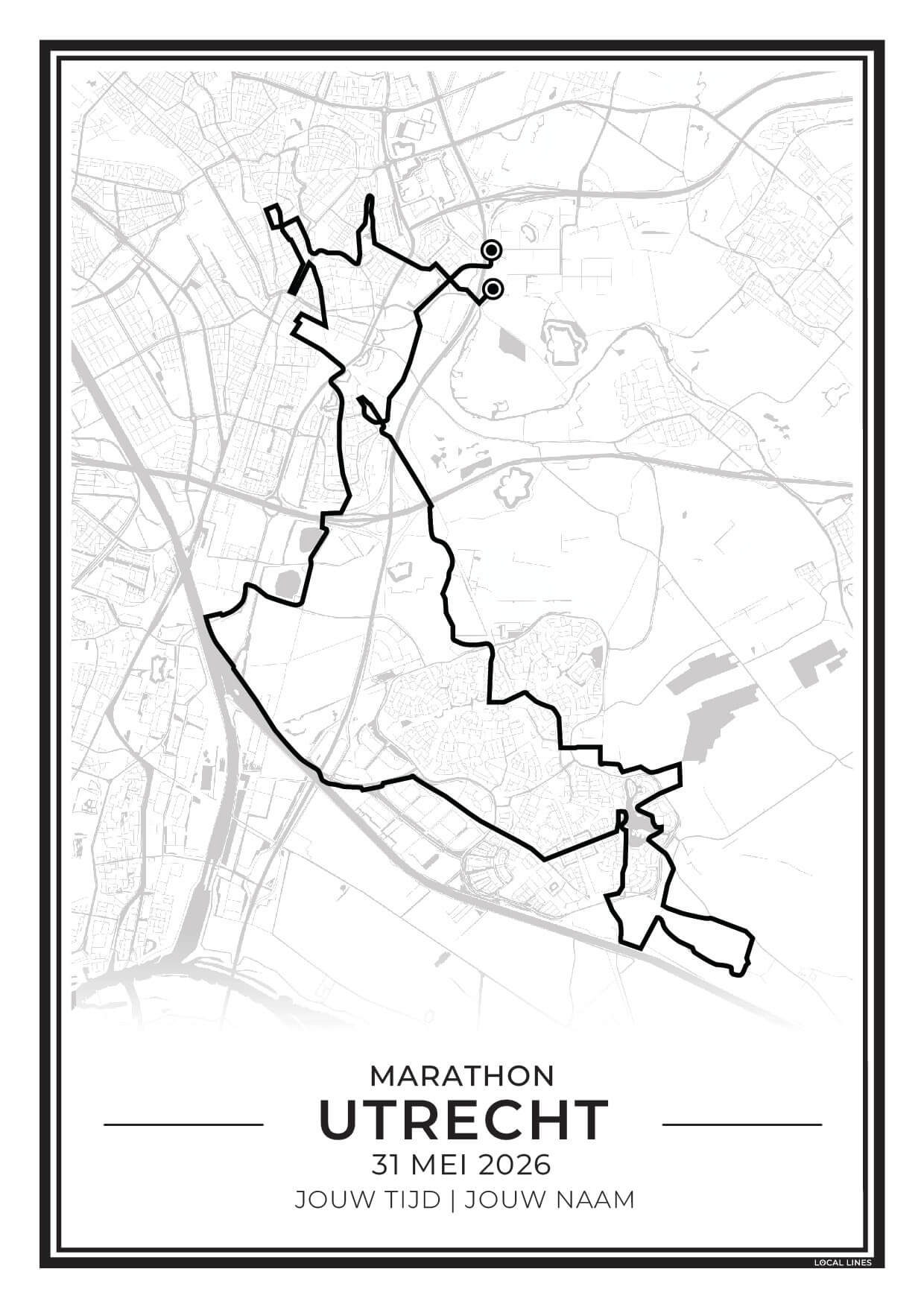 route marathon Utrecht 2027 hardloopposter