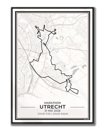 route marathon Utrecht 2027 ingelijste hardloopposter