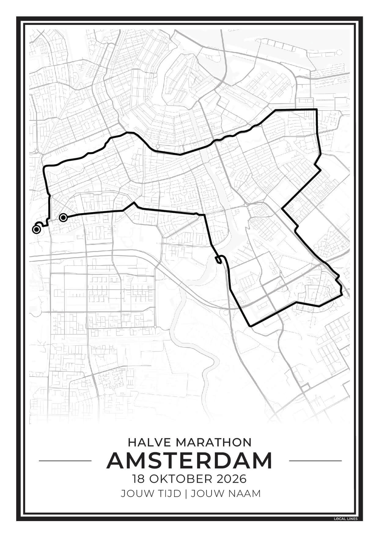 halve marathon TCS Amsterdam 2026 routeposter