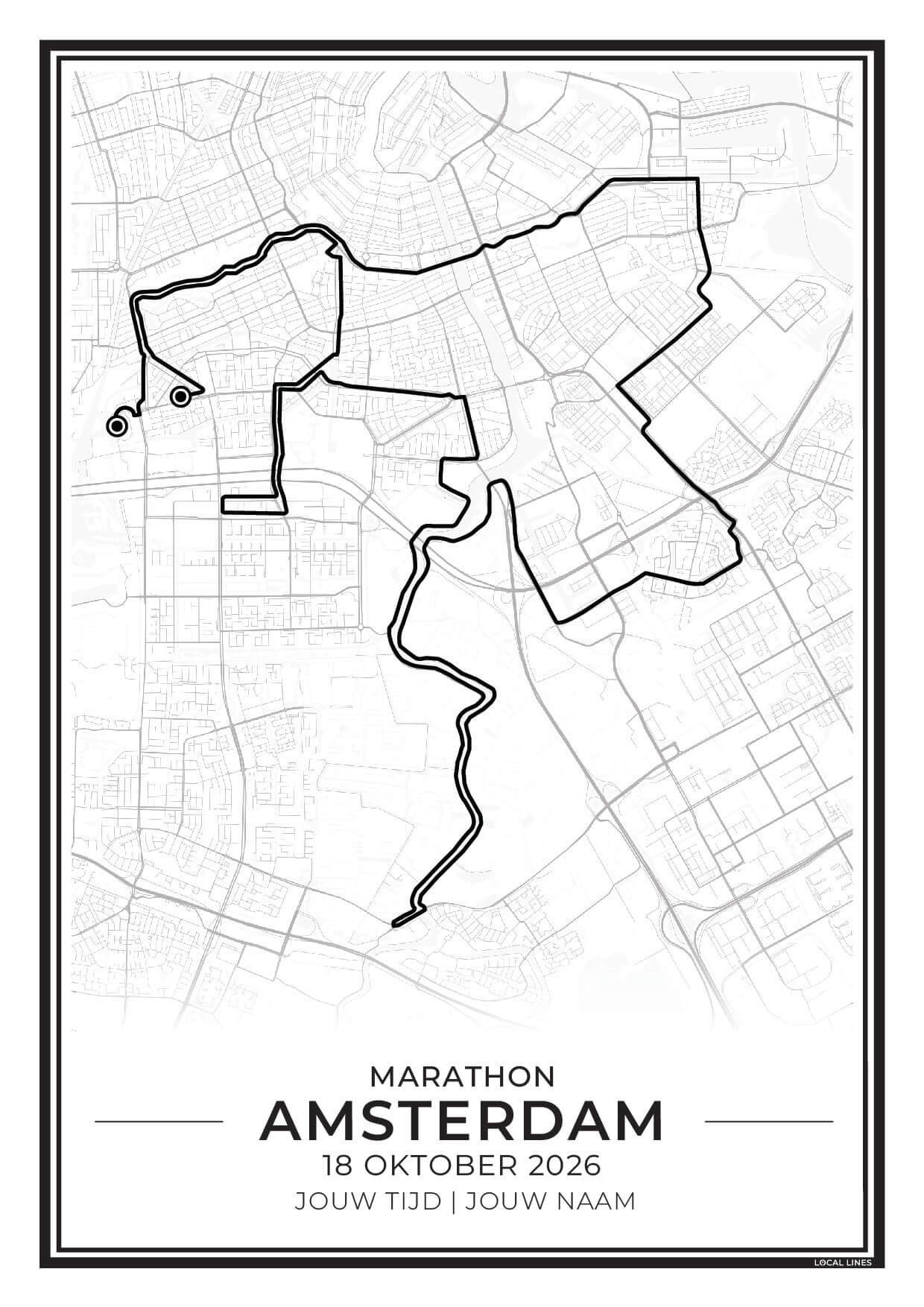 marathon Amsterdam TCS 2026 routeposter