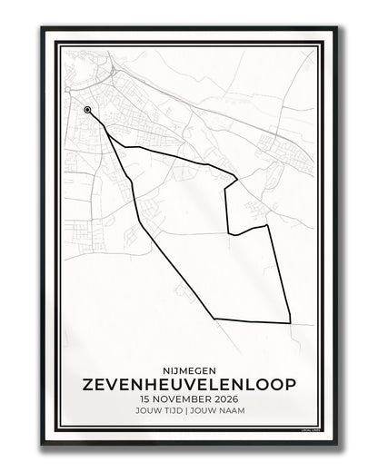 Route zevenheuvelenloop 2026 hardloopposter ingelijst