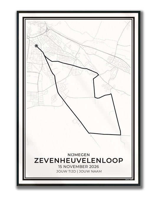 Route zevenheuvelenloop 2026 hardloopposter ingelijst