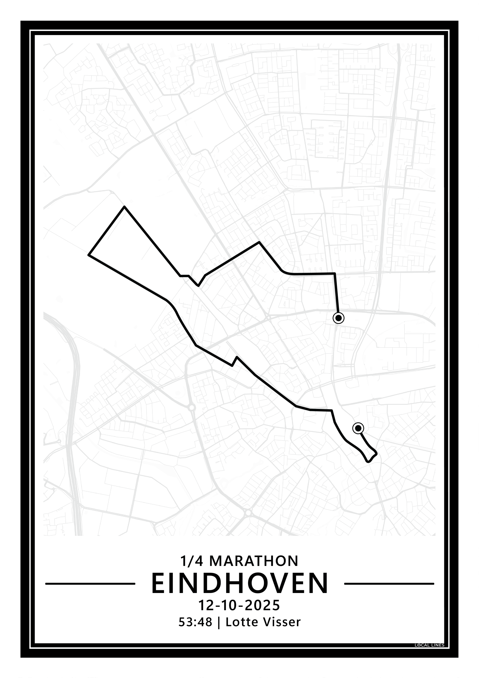 Marathon Eindhoven hardloopposter ingelijst
