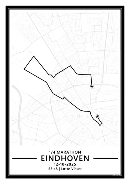 Marathon Eindhoven hardloopposter ingelijst