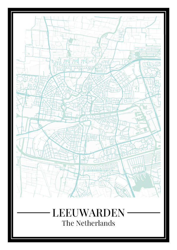 Leeuwarden - Poster Aqua Blue