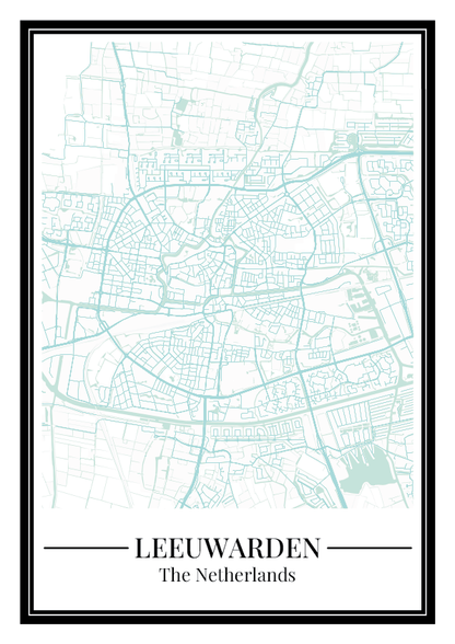 Leeuwarden - Poster Aqua Blue