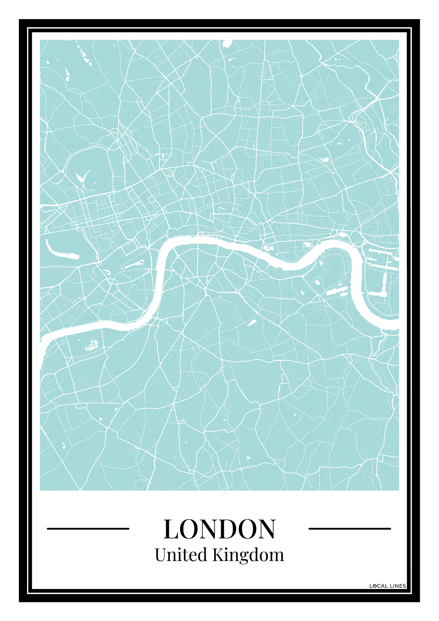 London - Poster Aqua Blue
