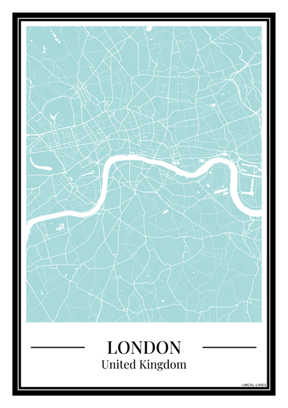London - Poster Aqua Blue