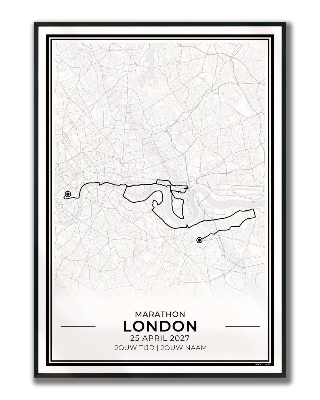 Marathon Londen poster in lijst - hardloopcadeau