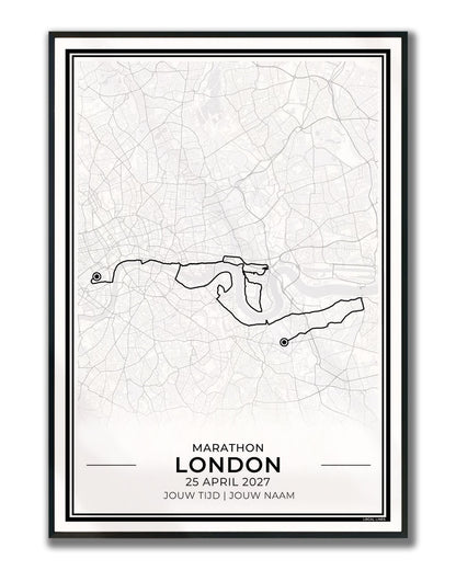 Marathon Londen poster in lijst - hardloopcadeau
