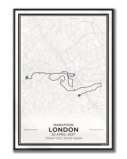 Marathon Londen poster in lijst - hardloopcadeau
