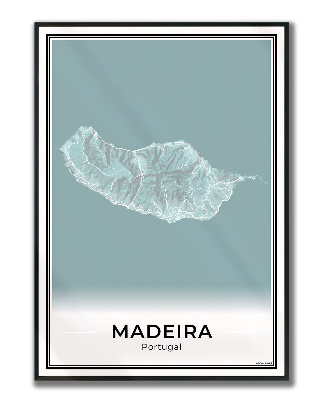 Madeira Eilandkaart – Poster - Sky ingelijst
