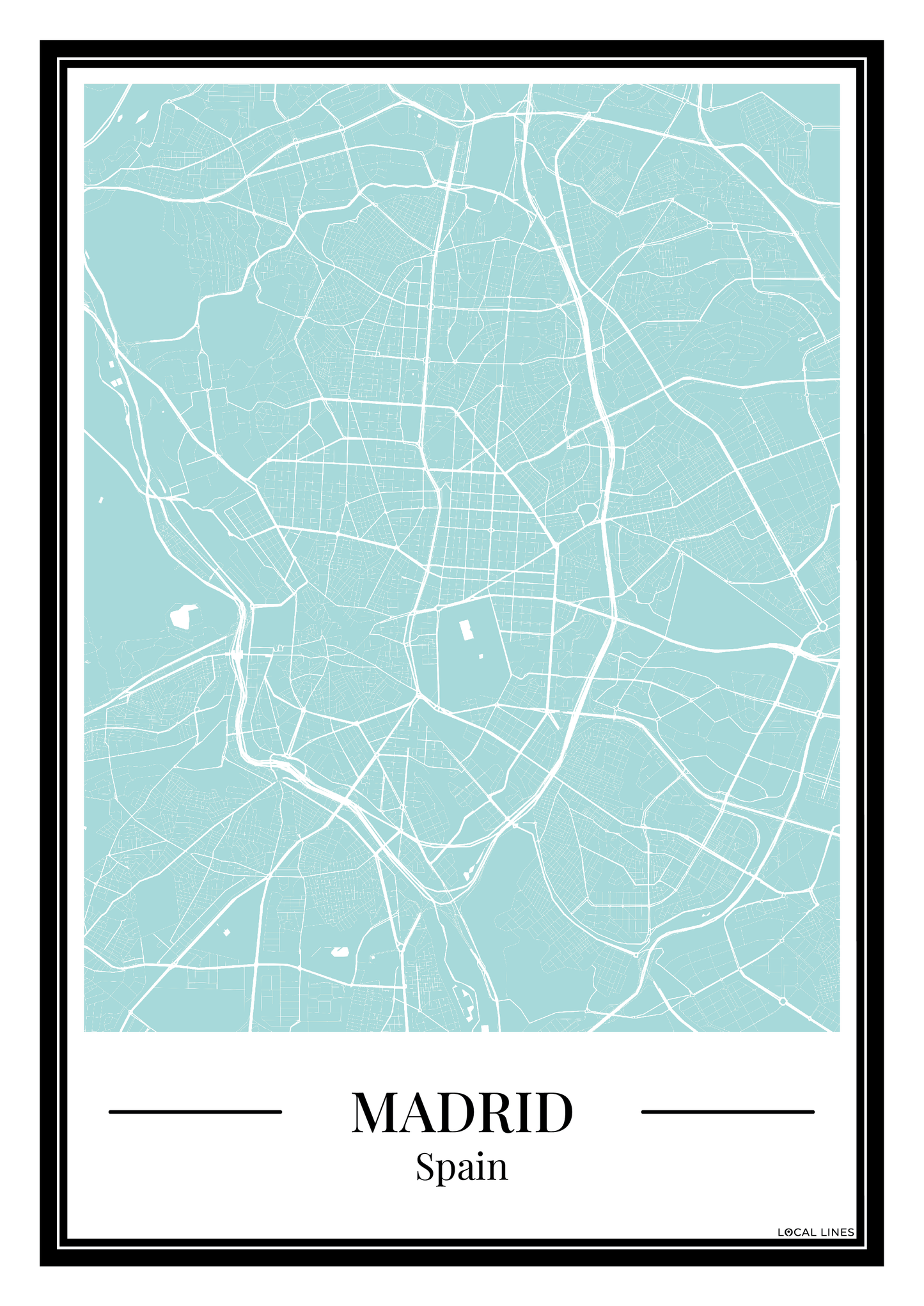 Madrid - Poster Aqua Blue