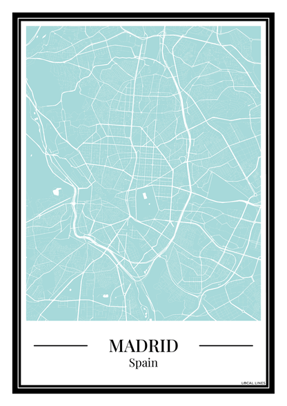 Madrid - Poster Aqua Blue