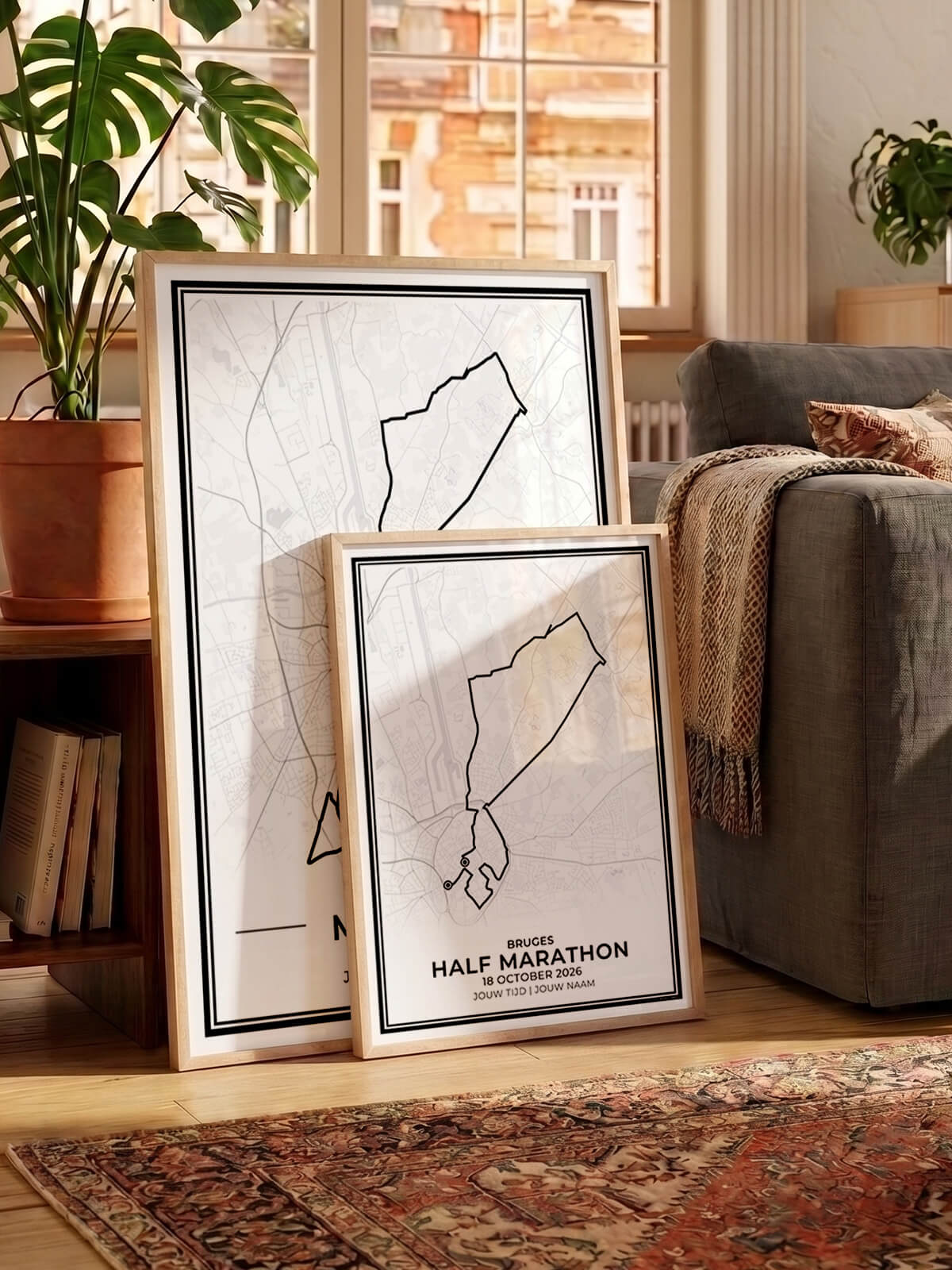 Marathon Brugge en halve marathon posters in interieur algemeen