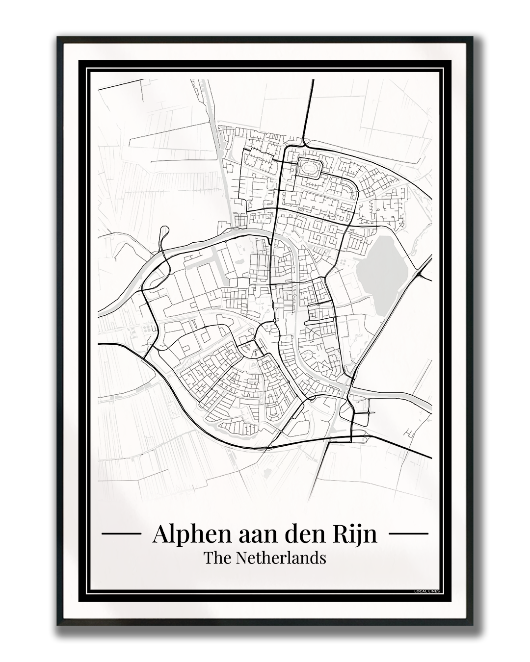 Alphen aan den Rijn — Minimalistische stadskaart poster