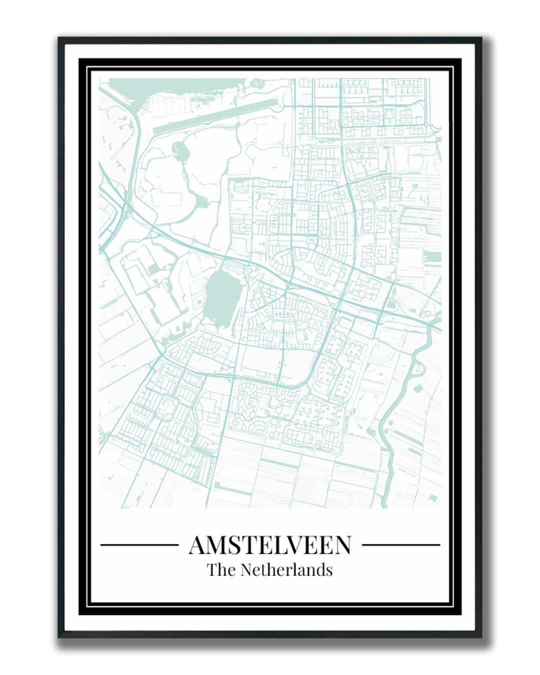 Amstelveen - Poster Aqua Blue