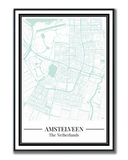Amstelveen - Poster Aqua Blue