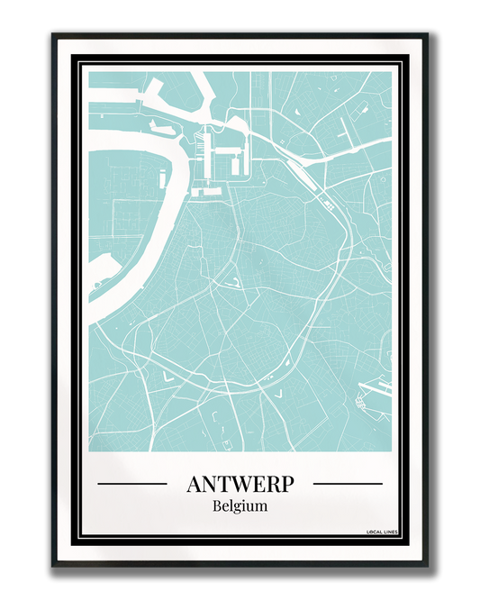 Antwerp - Poster Aqua Blue