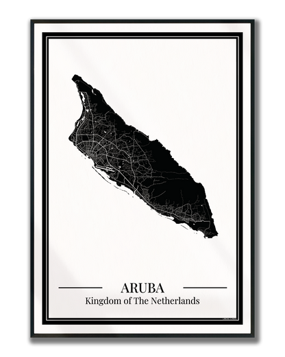 Aruba — Eilandposter zwart