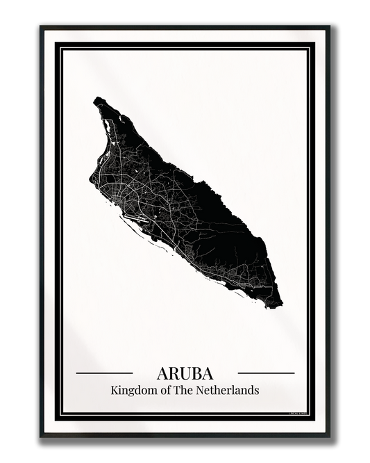 Aruba — Eilandposter zwart