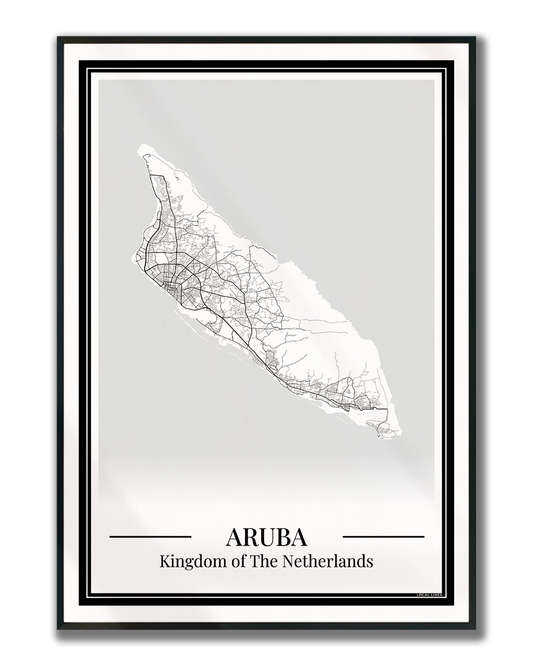 Aruba — Eilandposter wit